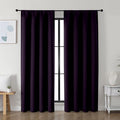 Simplebrand Ava BlackBerry Blackout Curtains for Bedroom 72 Inch Length 2 Panels Set, Privacy Thermal Insulated Rod Pocket Door Window Curtains for Patio French Door Front Door, W40 x L72 Inch