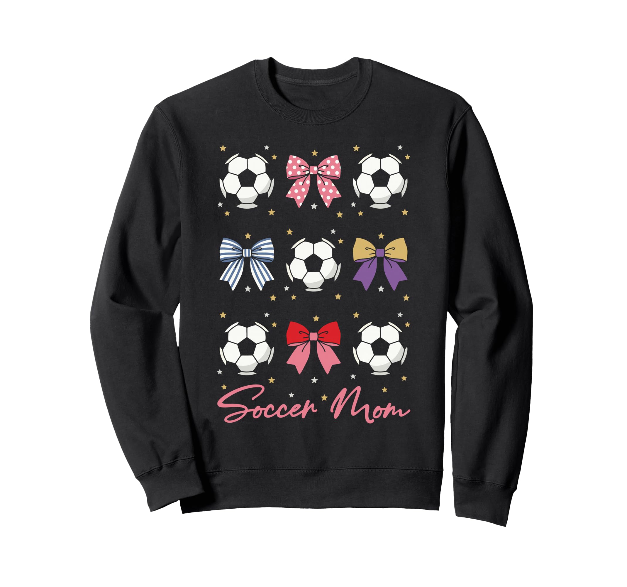 Soccer Bow Soccer Mom Sweatshirt - Graphic Print Men Women