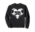 Soccer Heart Number 50 Jersey Sports Sweatshirt - Minimalist Print Unisex