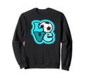 Soccer Love Teen Turquoise Blue Sweatshirt - Fun Novelty Design Unisex