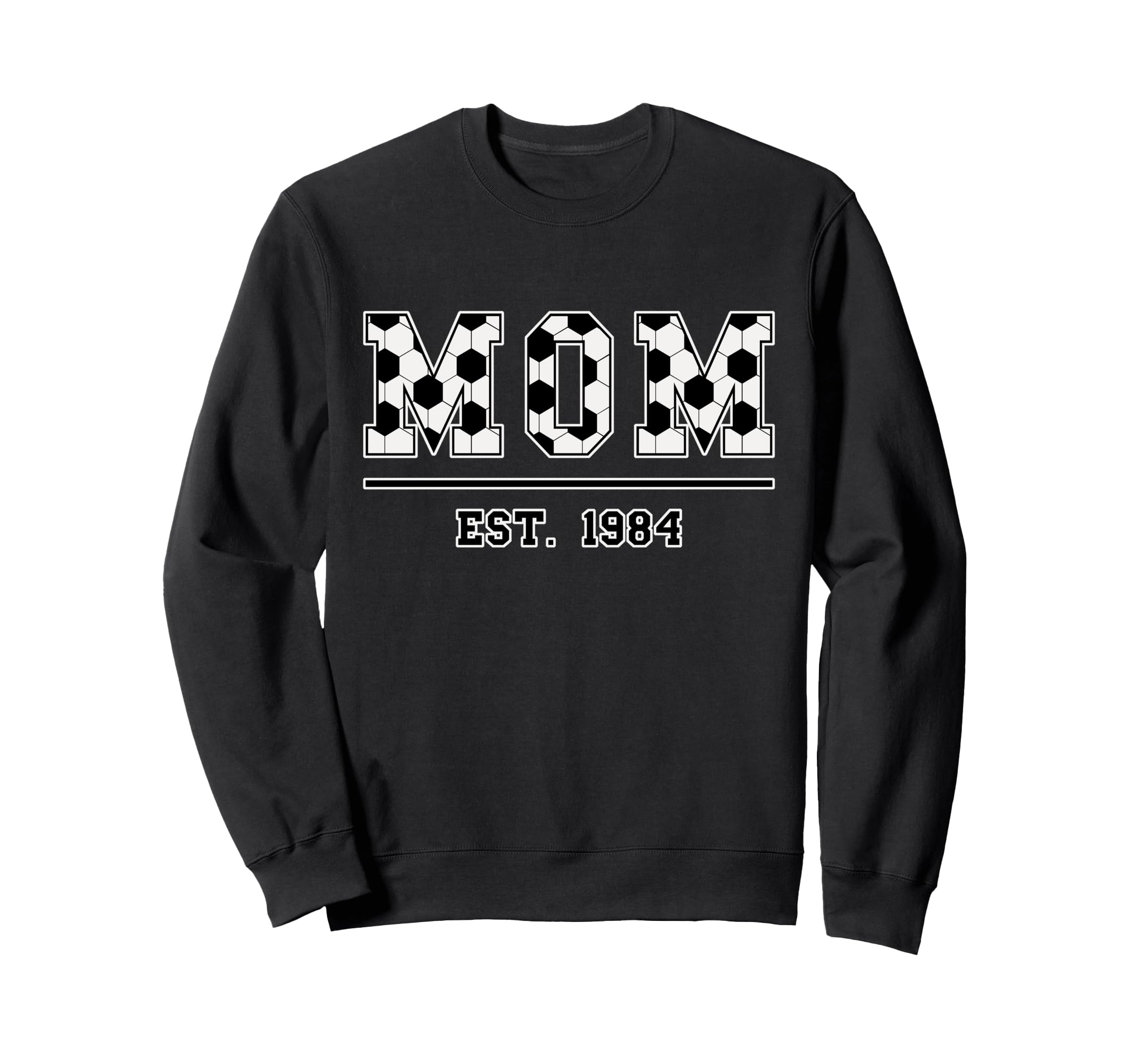 Mom Est 1984 Funny Sports Year Sweatshirt - Minimalist Print Men Women