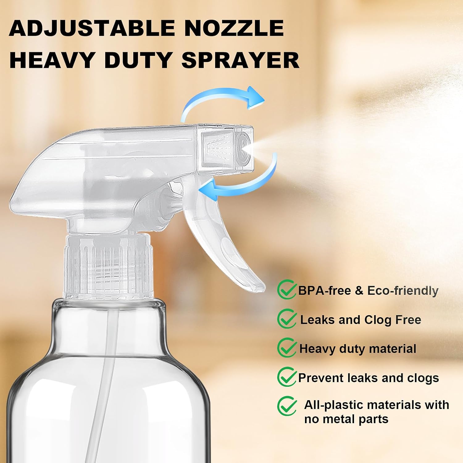 Glass Spray Bottles with Silicone Sleeve 16.9oz 2 Pack Empty Spray Bottle for Hair Mist/Stream Spraying for Cleaning Solutions, Plants, Essential Oils (clear-white&yellow)