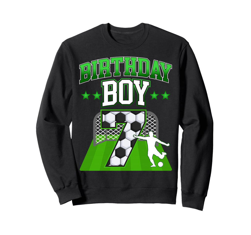 Soccer Themed Birthday Outfit 7 Year Sweatshirt - Unique Graphic Unisex