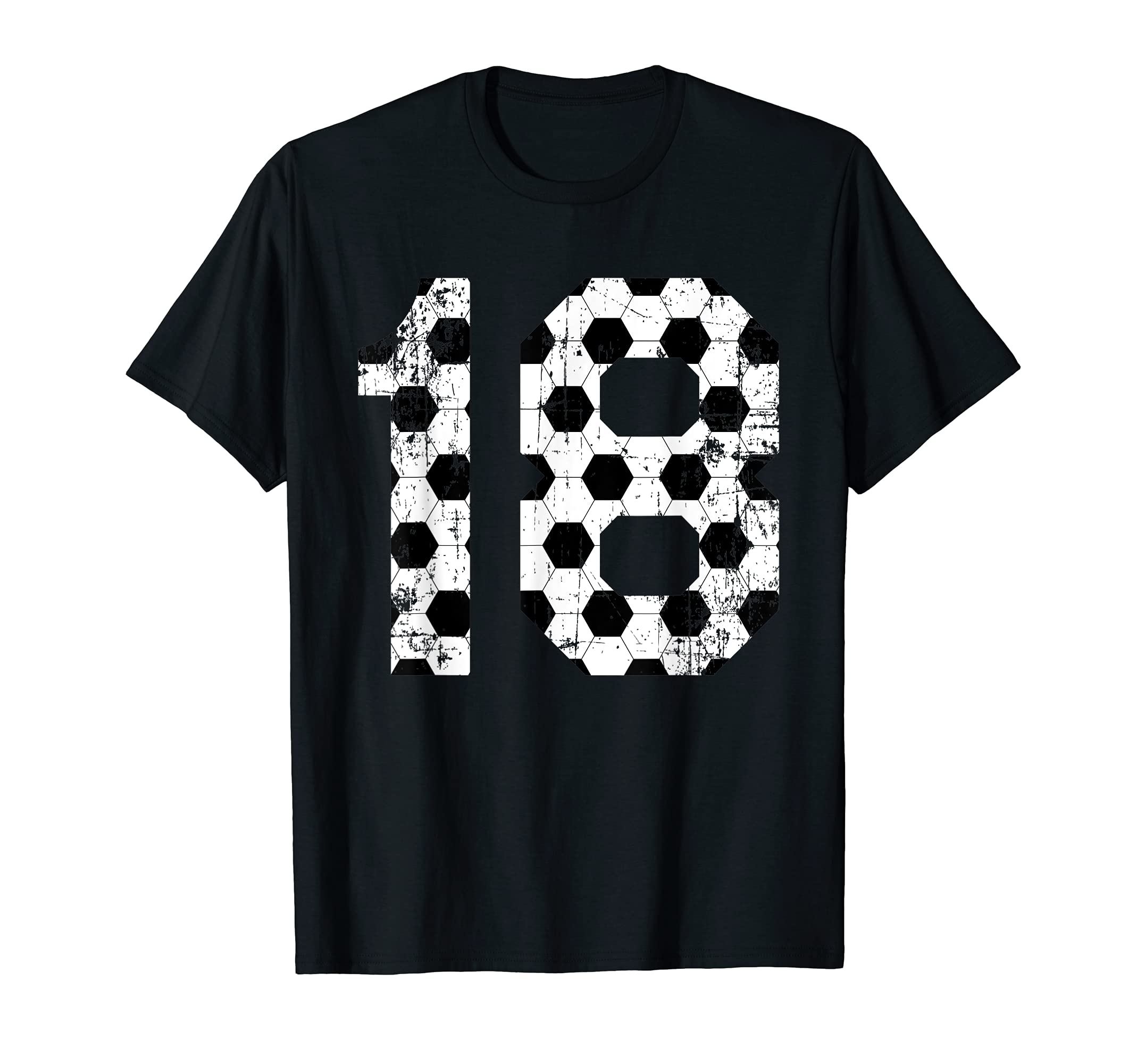 Soccer 18 Jersey Number T-Shirt - Casual Everyday Wear Men Women