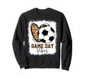 Bleached Soccer Game Day Vibes Sweatshirt - Graphic Print for Adults