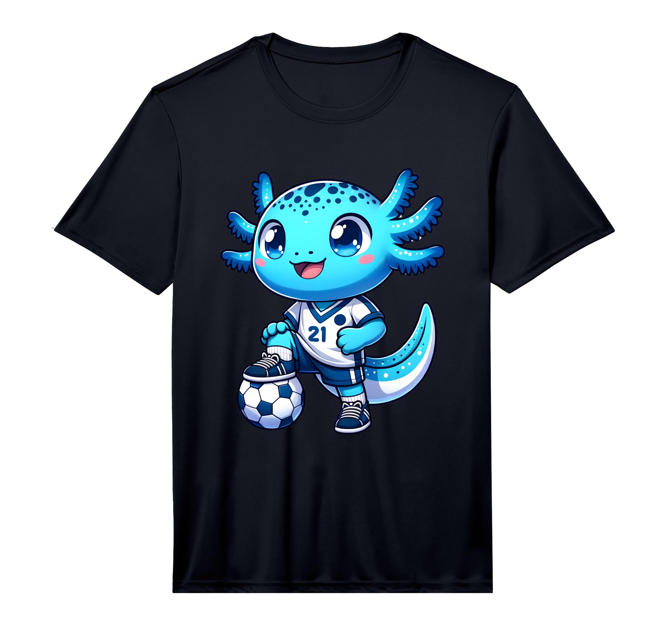 Funny Axolotl Soccer Player Performance T-Shirt - Unique Graphic Unisex