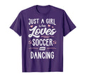 Just Who Loves Soccer And Dancing T-Shirt - Minimalist Print for Adults