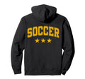 Soccer All Yellow Stars Text Hoodie - Unique Graphic for Adults