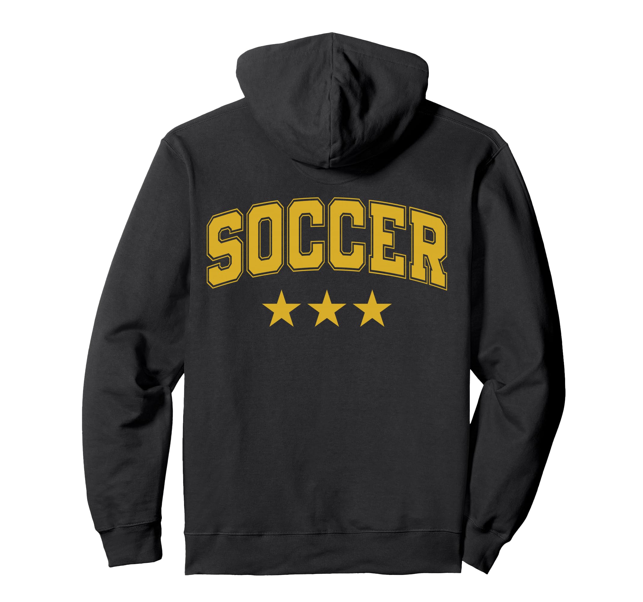 Soccer All Yellow Stars Text Hoodie - Unique Graphic for Adults