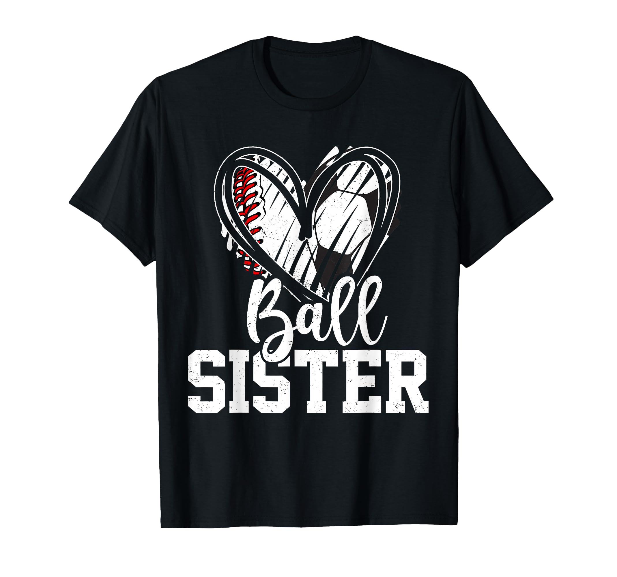 Ball Sister Heart Baseball Soccer Ball Hoodie - Custom Art Print Men Women