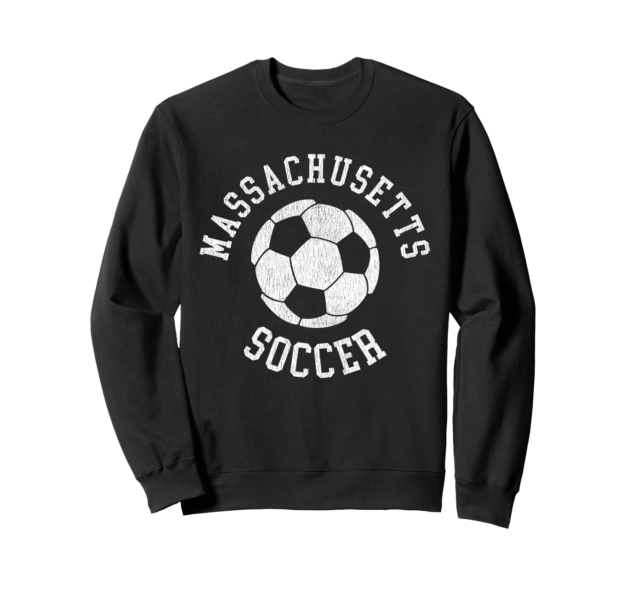 Massachusetts Soccer Distressed Sweatshirt - Fun Novelty Design for Adults