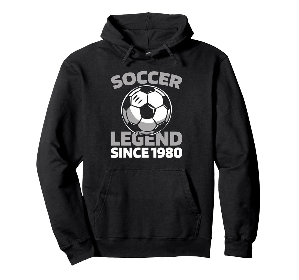 Born 1980 Soccer Sports Player Team Birthday Hoodie - Graphic Print Unisex