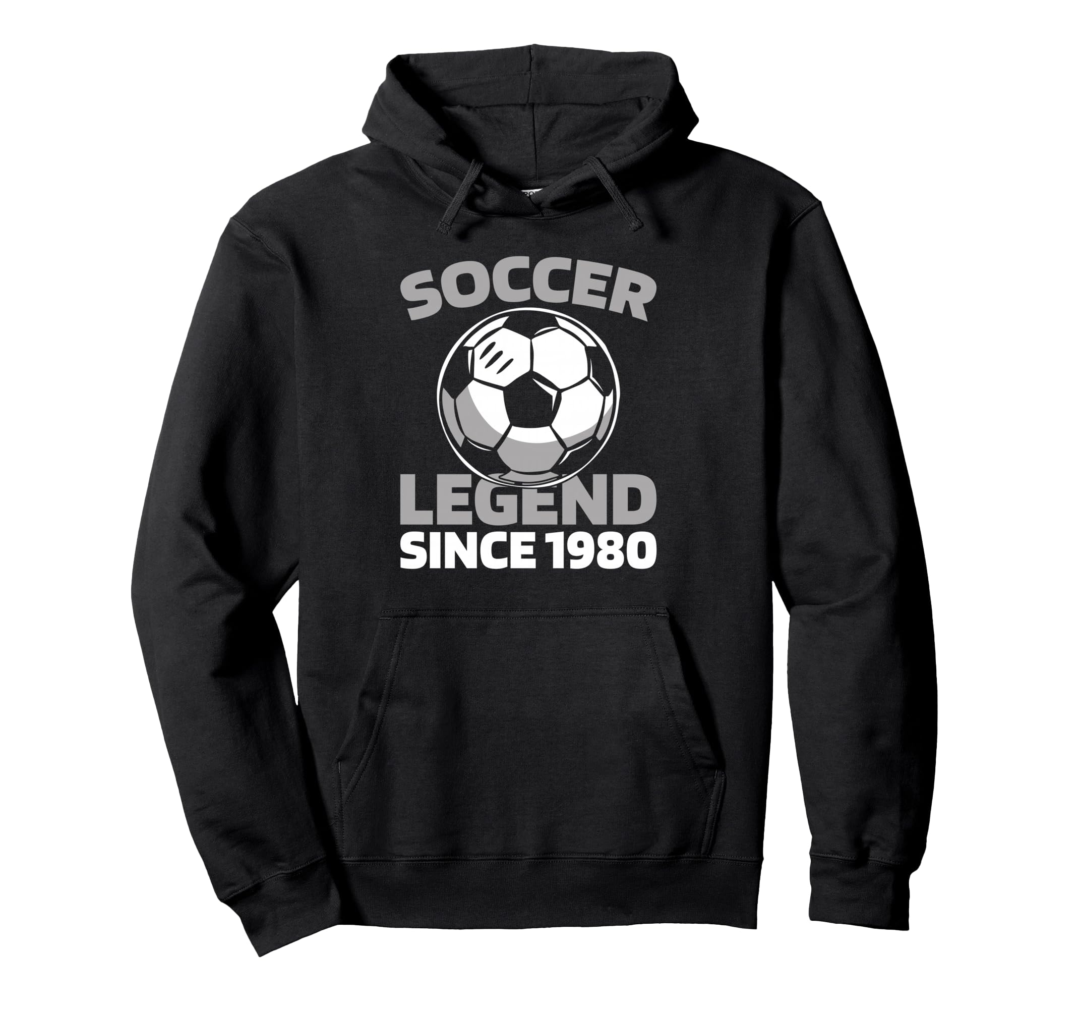 Born 1980 Soccer Sports Player Team Birthday Hoodie - Graphic Print Unisex