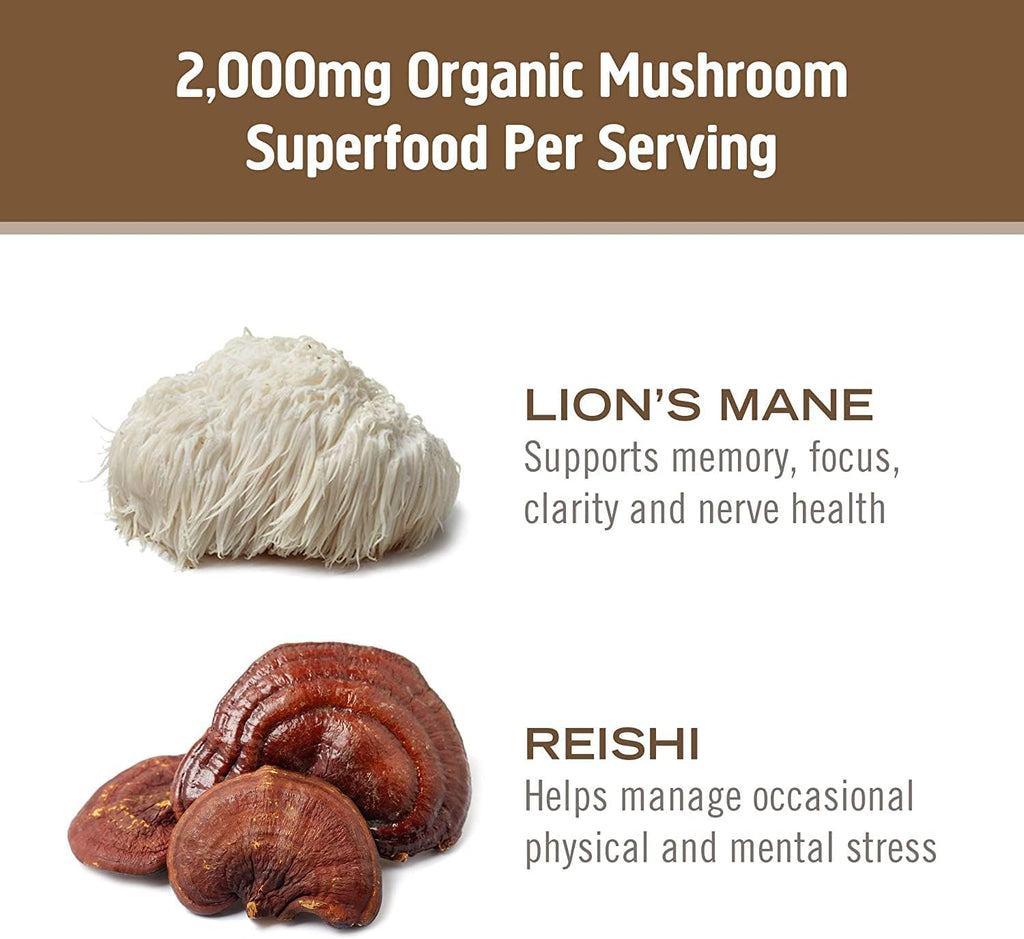 Om Mushroom Superfood Brain Fuel Capsules, 90 ct - Lion's Mane & Reishi (Packaging May Vary)