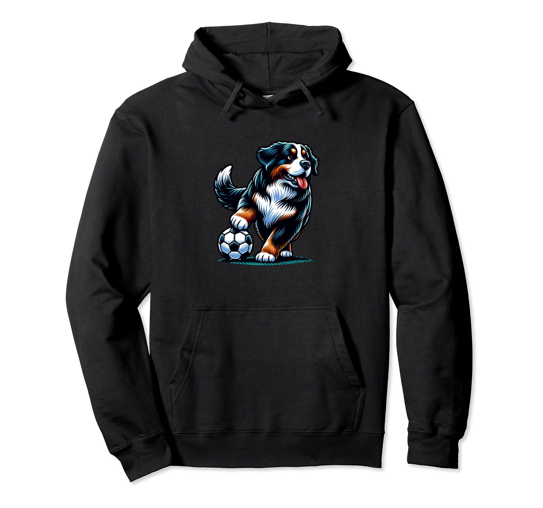Bernese Mountain Dog Soccer Champion Hoodie - Graphic Print for Adults