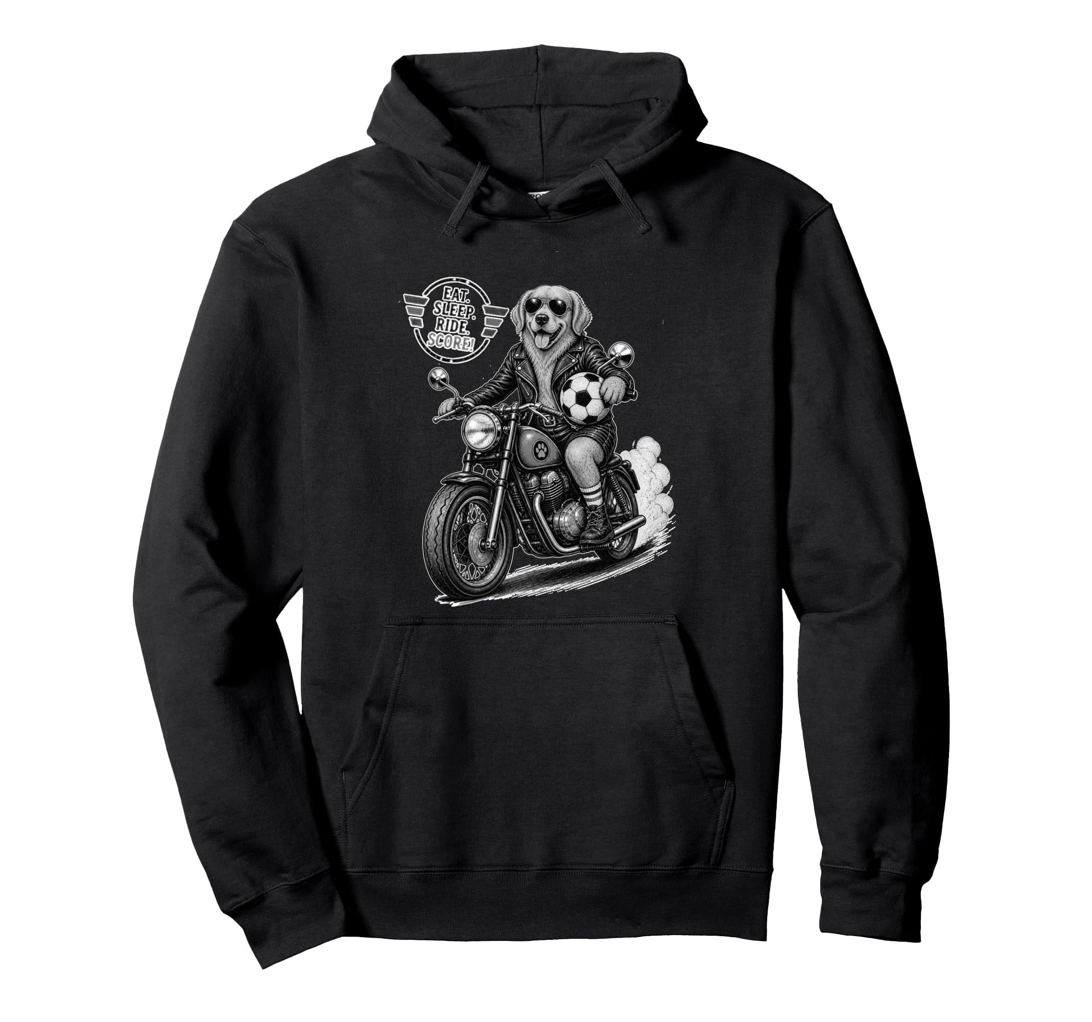 Golden Retriever Motorbike Love Hoodie - Fun Novelty Design Men Women