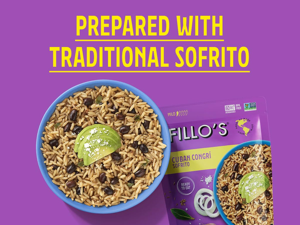 Fillo's, Cuban Congri Rice & Beans, Pack of 6, 8 Oz