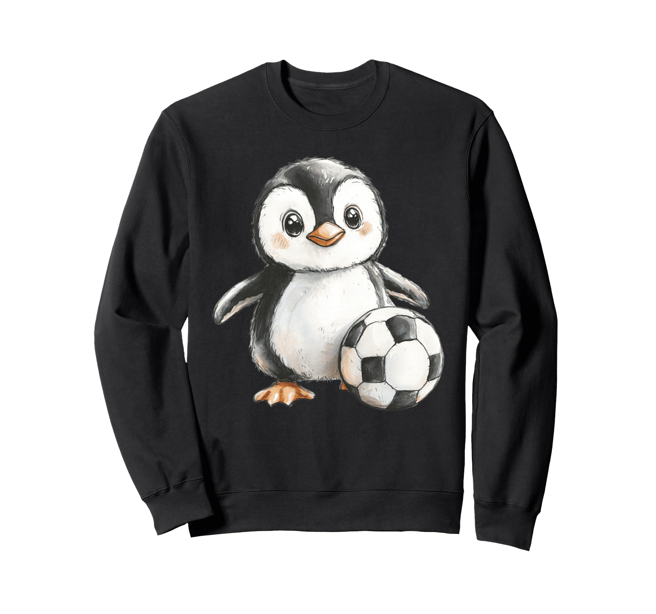 Adorable Penguin Soccer Player Sweatshirt - Graphic Print Men Women