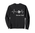 Soccer Papa Soccer Dad Heartbeat Sweatshirt - Minimalist Print Unisex