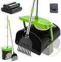 UPSKY Dog Pooper Scooper Swivel Bin & Rake Kit with 100 Waste Bags,33.4" Stainless Steel Long Handle Heavy Duty Pet Poop Shovel for Large Medium Small Dogs, Odor-Proof Lid for Yard/Lawn/Outdoor Use