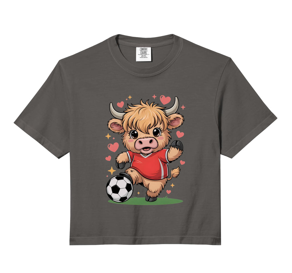 Kawaii Soccer Cow Just Who Loves T-Shirt - Custom Art Print Men Women