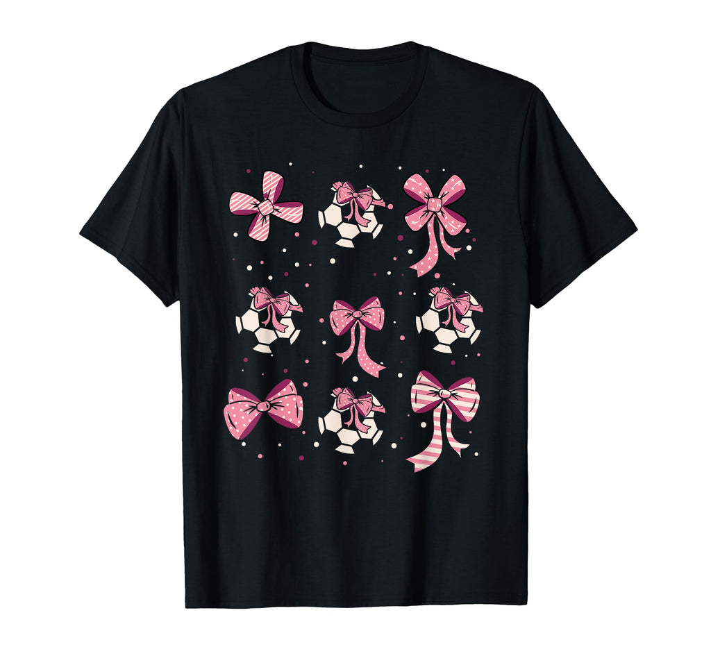 Soccer Ball Coquette Bow Game Day T-Shirt - Minimalist Print Men Women