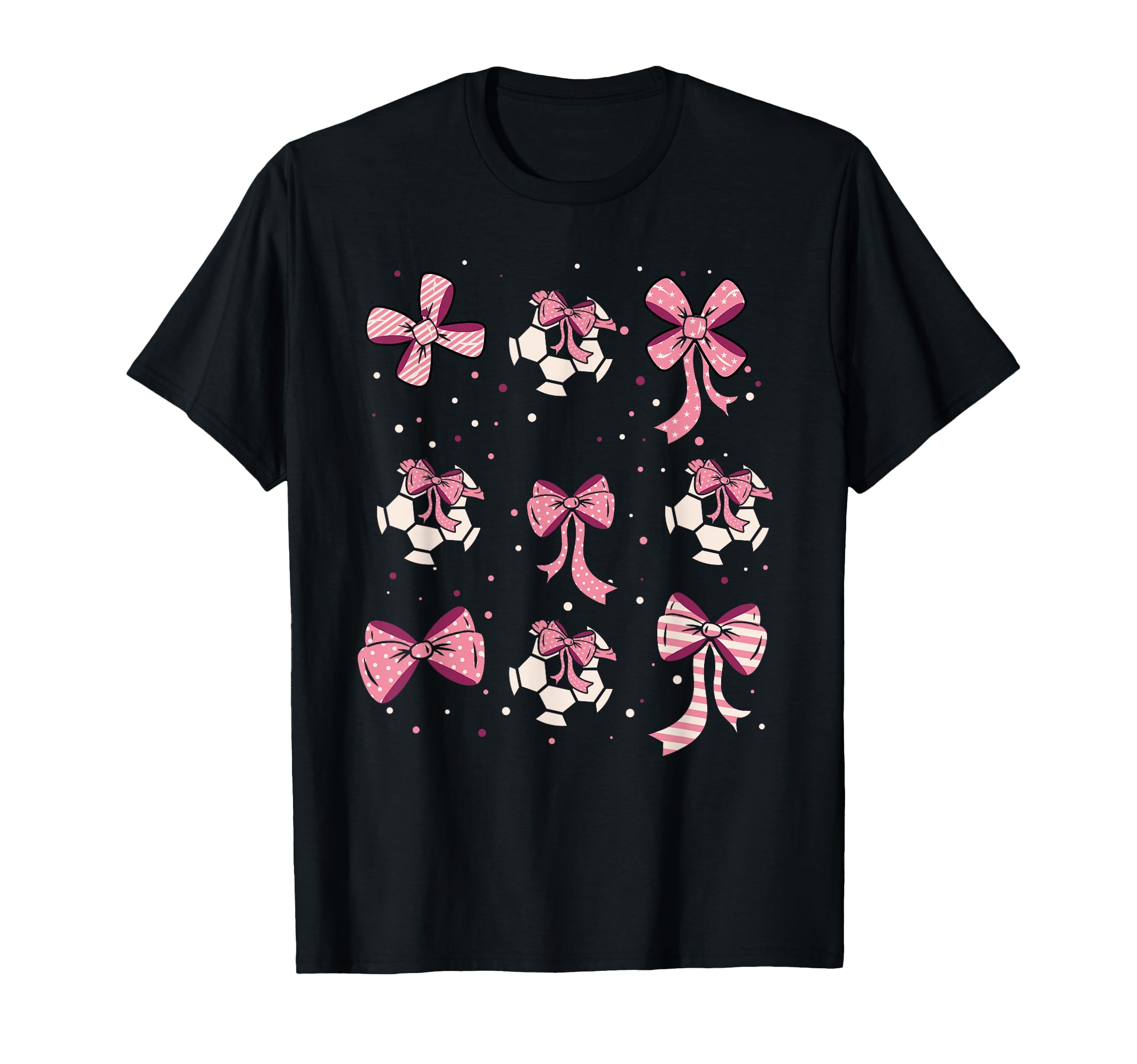 Soccer Ball Coquette Bow Game Day T-Shirt - Minimalist Print Men Women