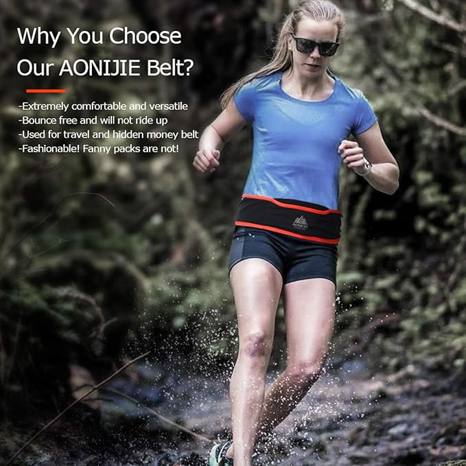 AONIJIE Hydration Belt Running Fanny Pack, with 250ml Soft Water Bottle Flask Phone Holder for Trailing Running Climbing Jogging Cycling Workout Fitness 3 Colors (Blue, M/L)