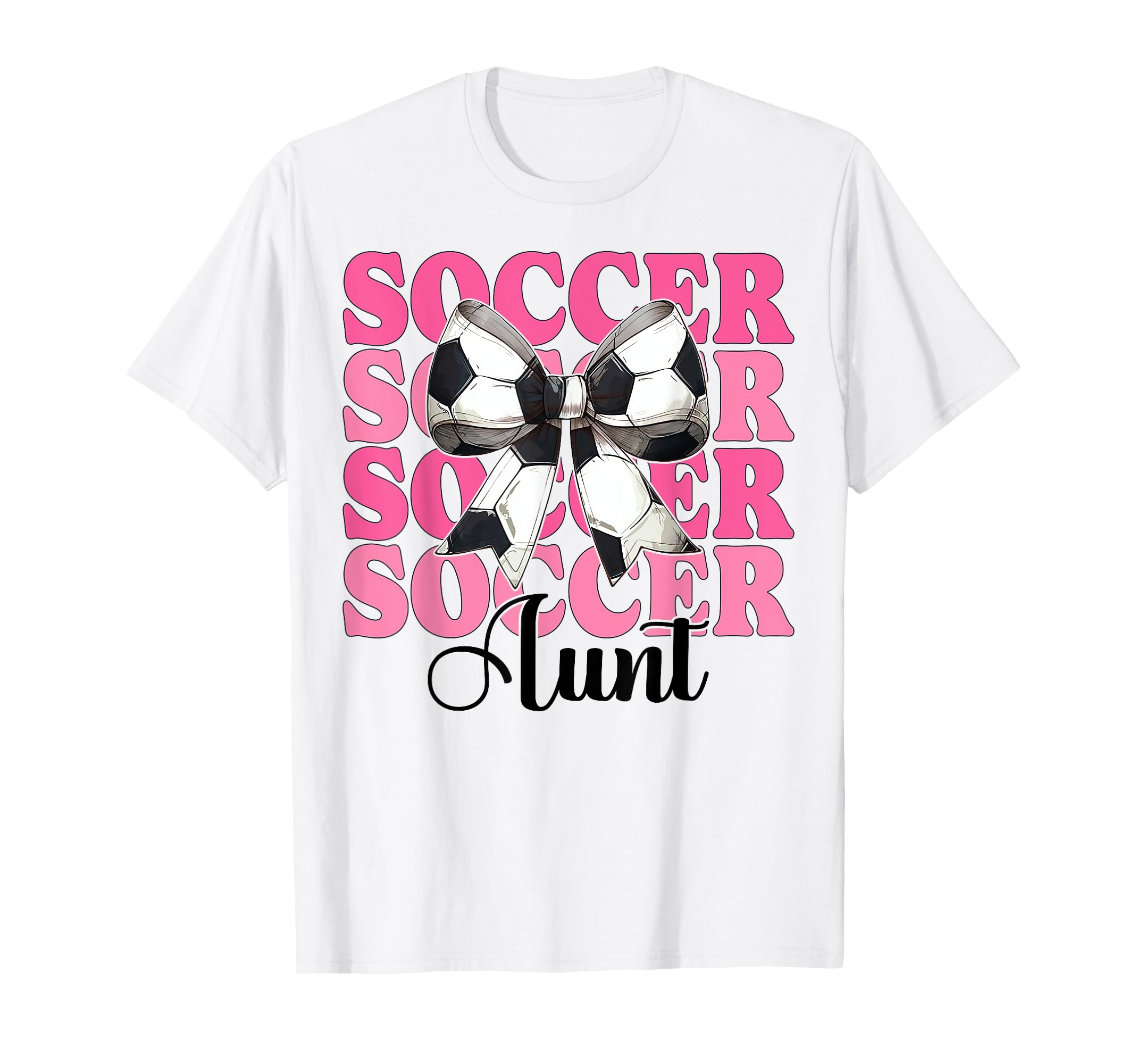 Womens Coquette Bow Ribbon Soccer T-Shirt - Fun Novelty Design Men Women