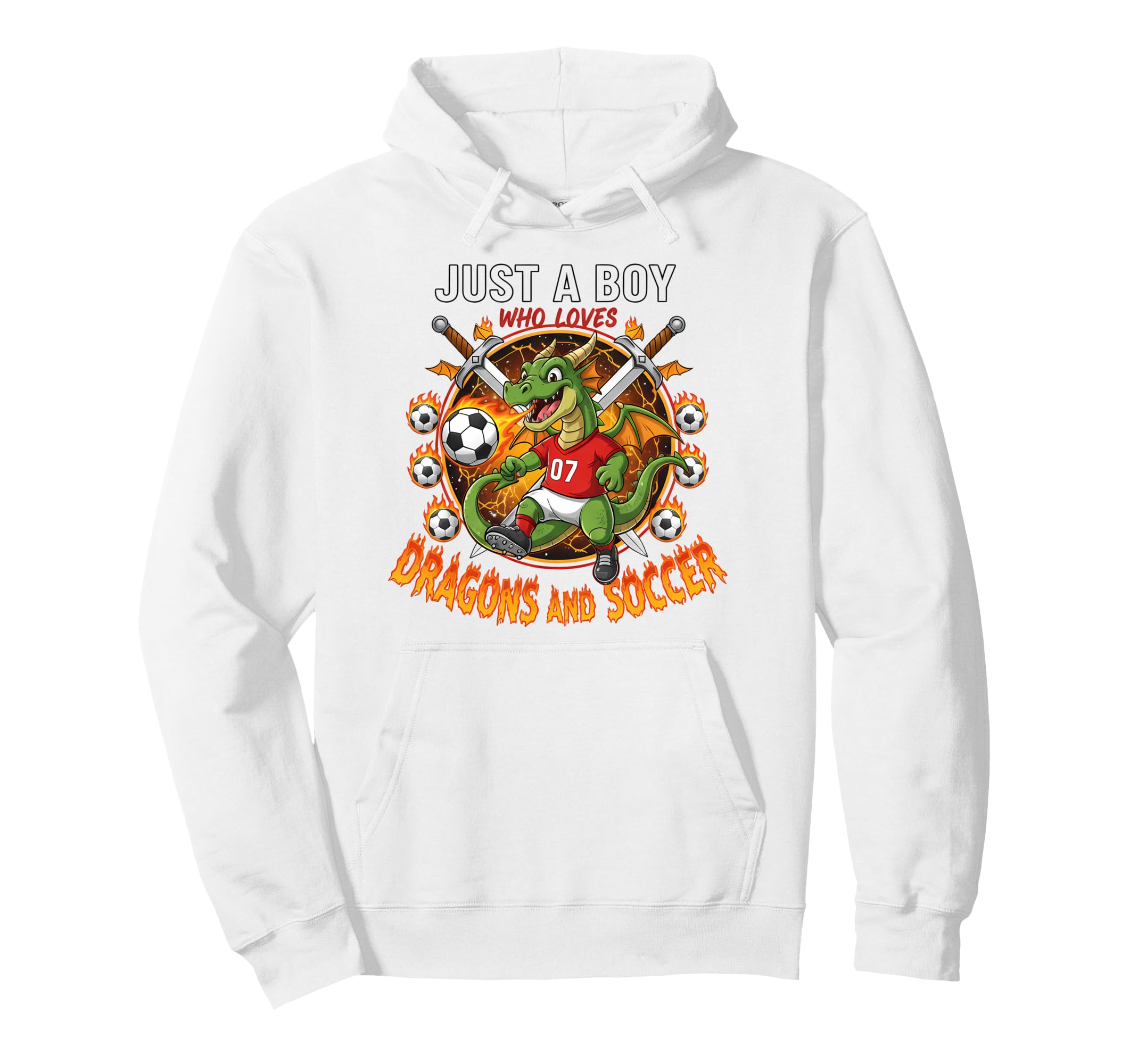 Just Who Loves Dragons And Soccer Soccer Hoodie - Novelty Apparel Unisex
