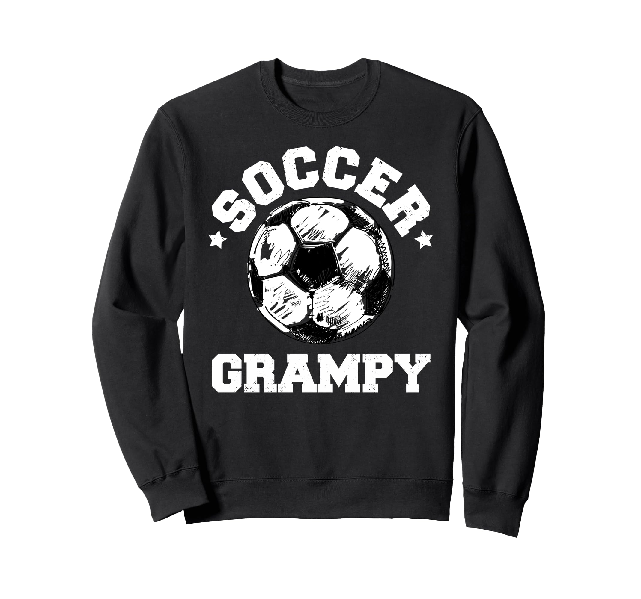 Soccer Grampy Soccer Ball Distressed Sweatshirt - Custom Art Print Unisex