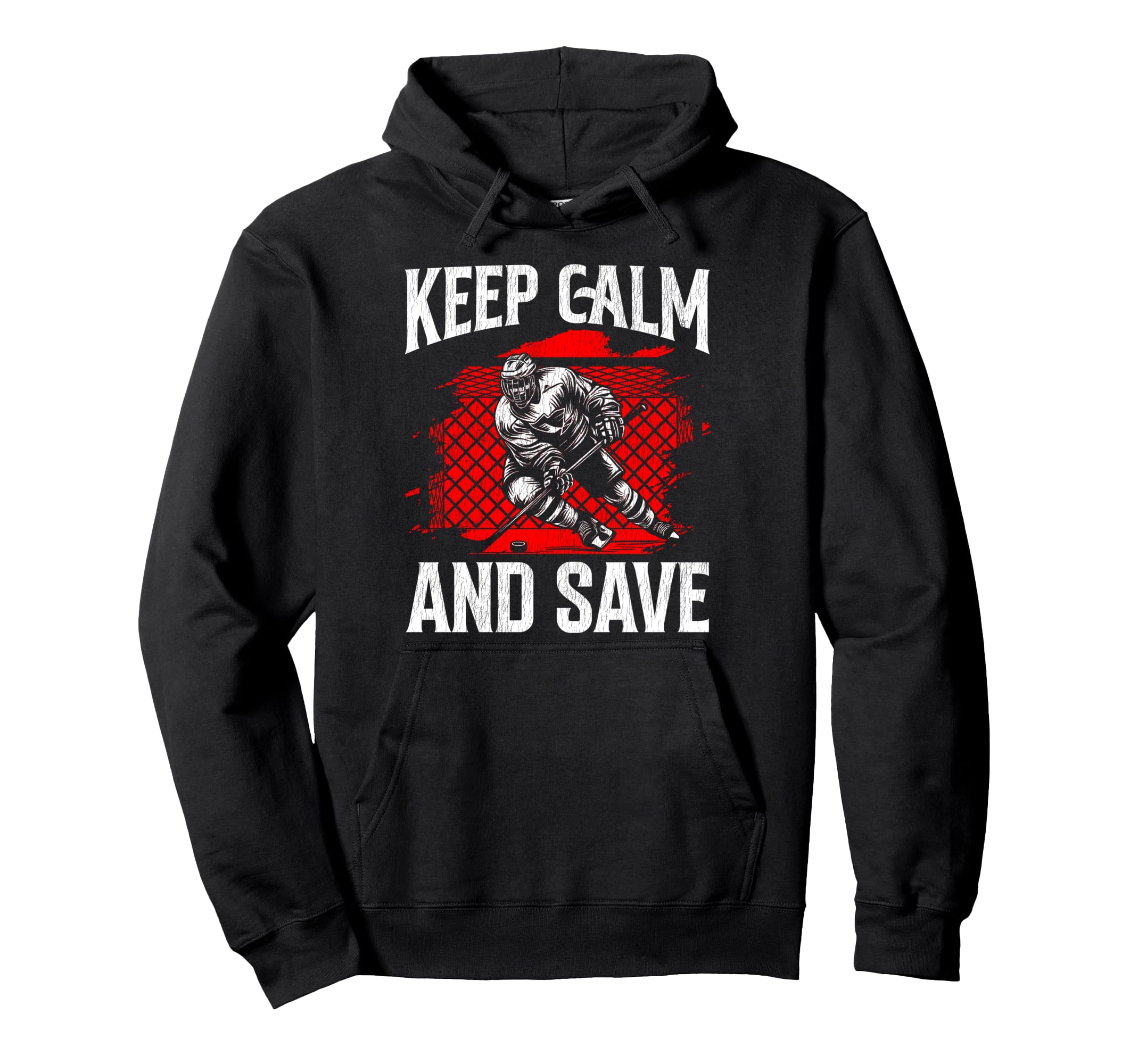 Ice Hockey Goalie Goalkeeper Keep Calm Hoodie - Streetwear Style Men Women