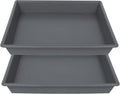 Square Plant Saucer 16 Inch 2 Pack, Plant Stand Plant Trays for Pots Heavy Duty Gray Plastic Plant Saucers for Indoors Outdoors, Flower Pot No Holes Plant Lover Gardening Gifts