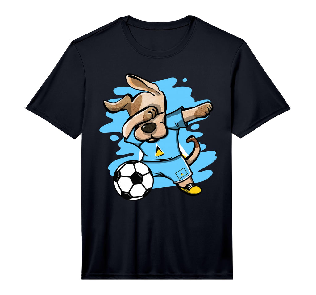 Dabbing Dog Saint Lucia Soccer Fans T-Shirt - Novelty Apparel Men Women