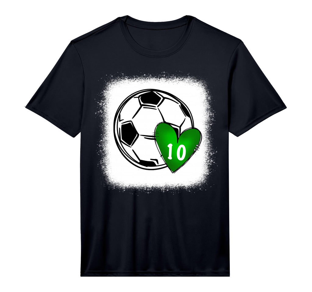 Womens Custom Soccer Mom Number 10 Heart T-Shirt - Graphic Print Men Women