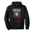 Love Soccer Heart Valentine Sports Hoodie - Casual Everyday Wear Unisex