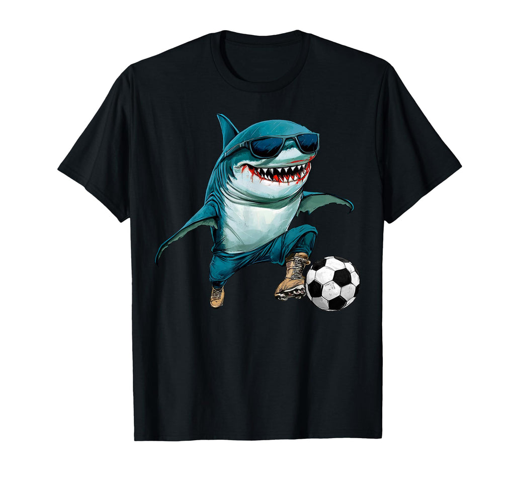 Football Shark T-Shirt - Minimalist Print Men Women