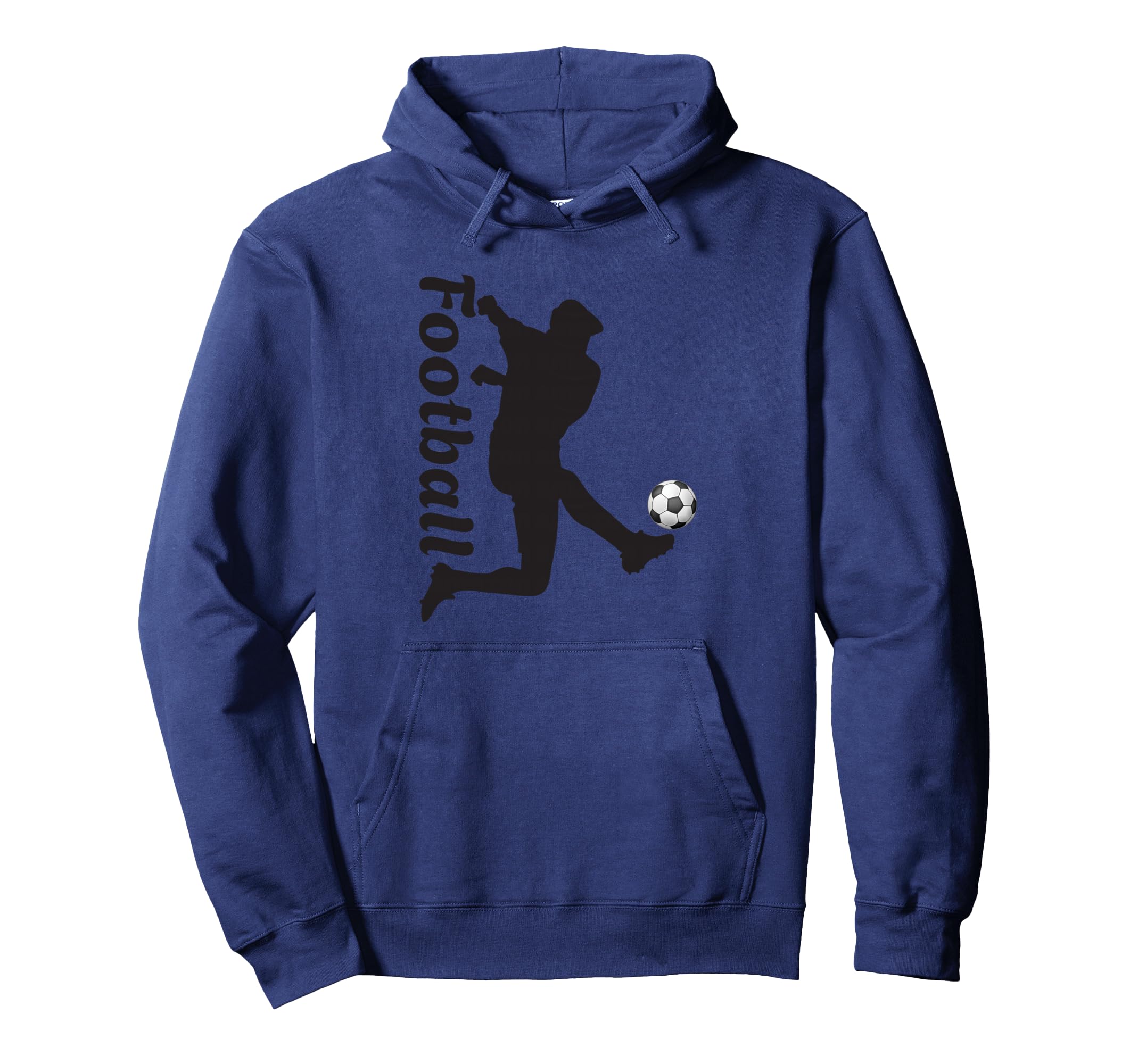 Football Soccer Player Kick Action Hoodie - Fun Novelty Design Men Women
