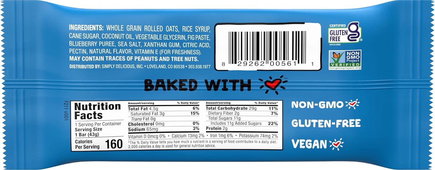 Bobo's Oat Bars Fig Blueberry Oat Bars - 6 Pack of 1.5 oz Bars