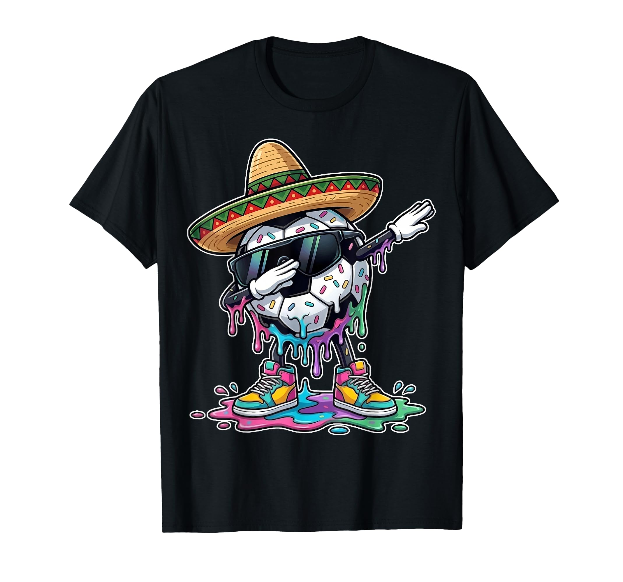 Dabbing Soccer Ball Sombrero Cinco T-Shirt - Fun Novelty Design Men Women