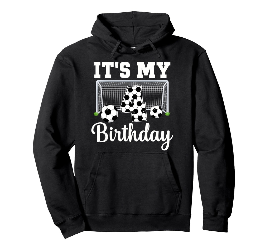 Its My 4Th Birthday Soccer 4 Year Old Hoodie - Custom Art Print Unisex