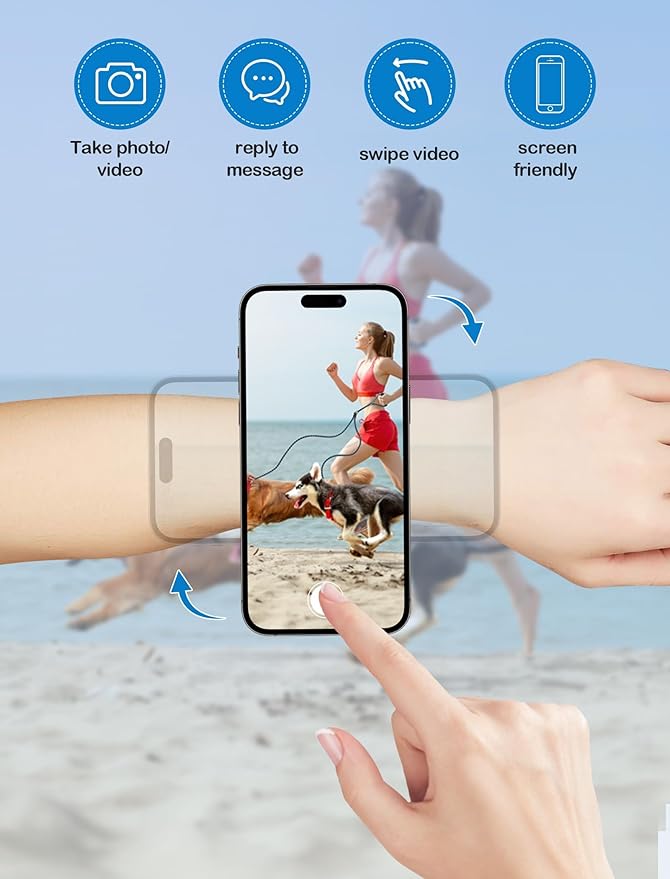 TOPGO Running Phone Holder for iPhone [360° Rotatable & Upgrade Anti-Drop] Magnetic Wrist Phone Holder, Armband Cell Phone Holder Compatible with magsafe iPhone 17 Pro Max and Android - Blue