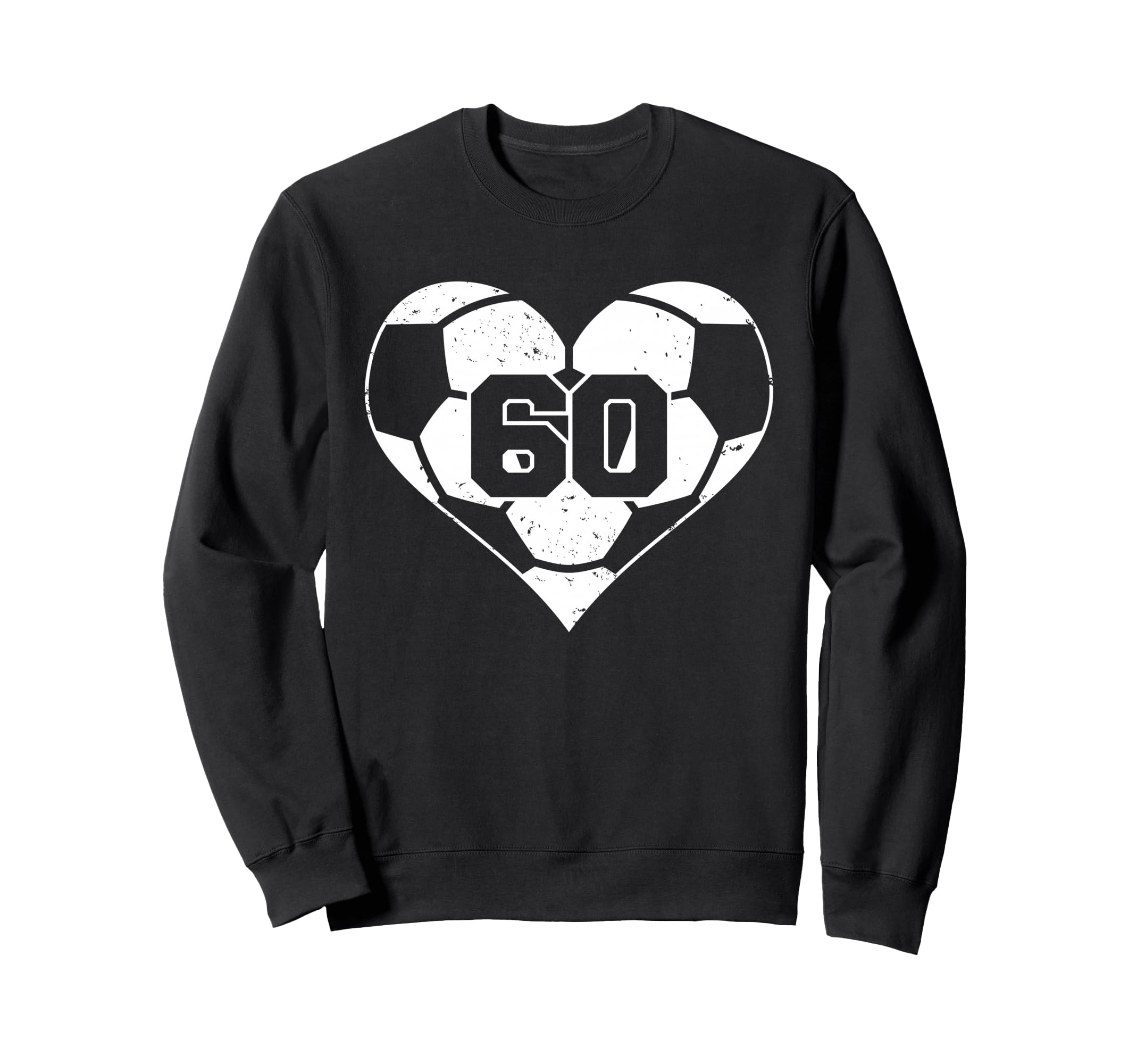 Soccer Heart Number 60 Jersey Sweatshirt - Fun Novelty Design Men Women