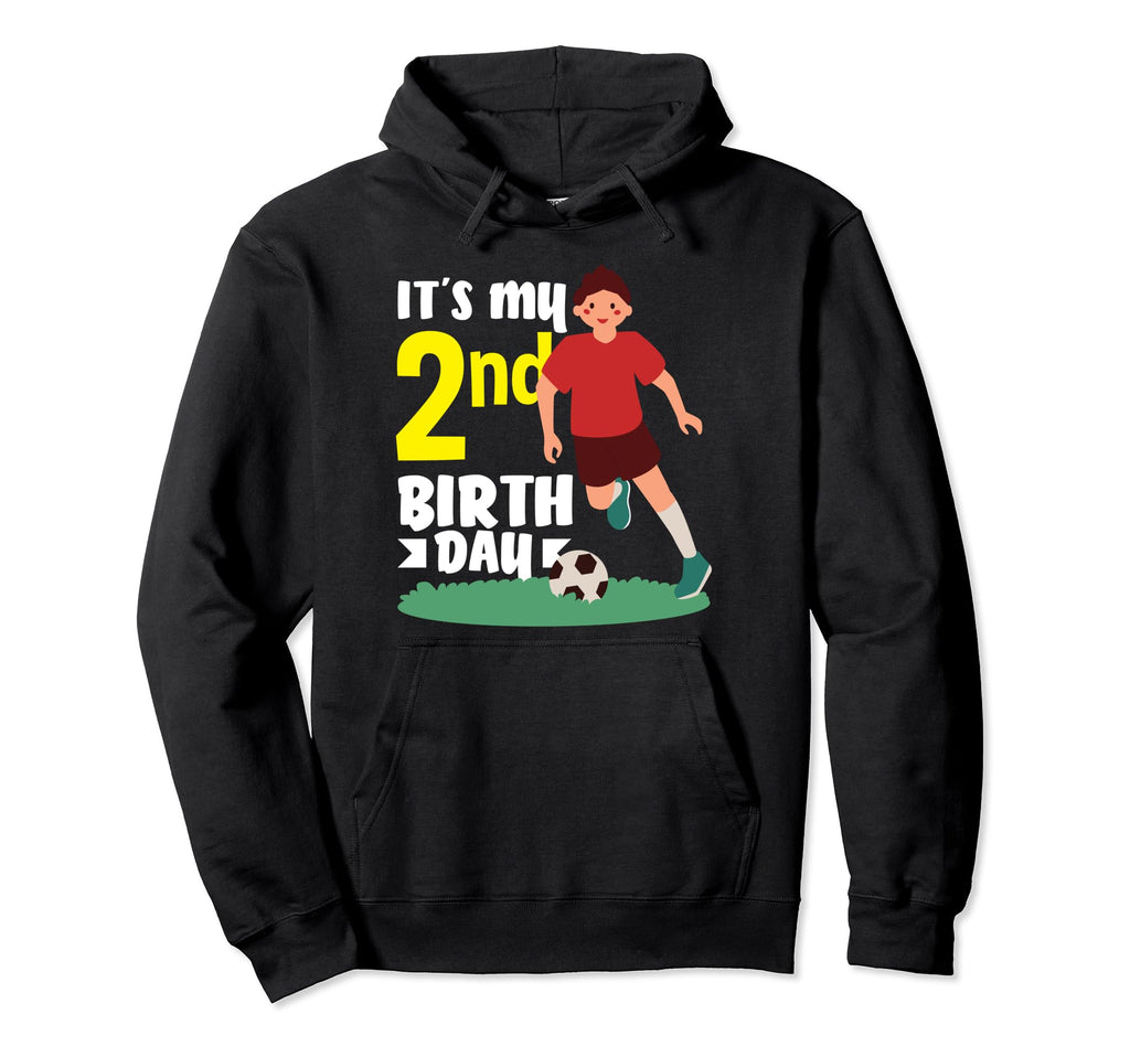 2Nd Birthday 2 Years Soccer Football Hoodie - Minimalist Print Men Women