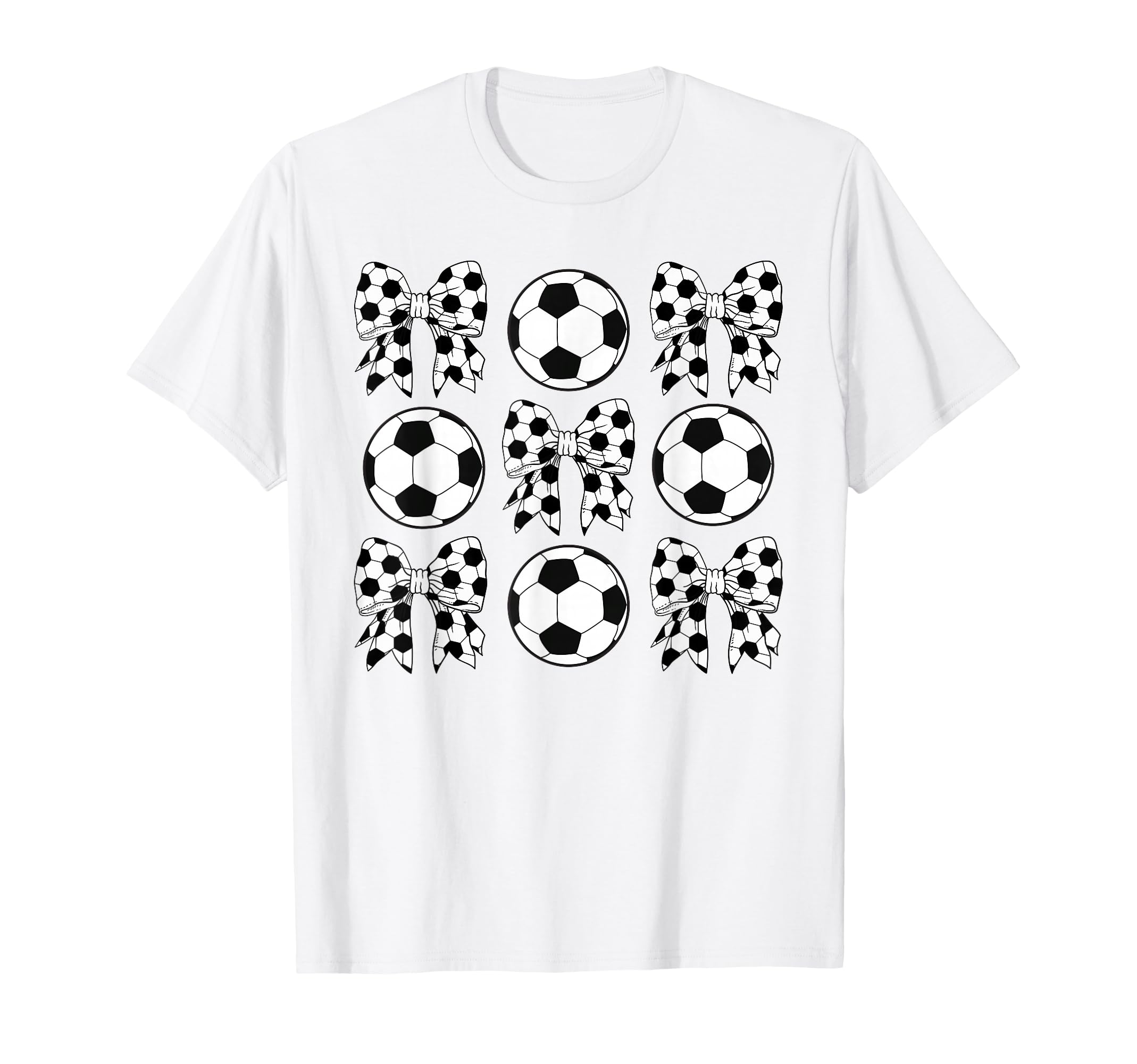 Soccer Coquette Bow Funny Soccer Ball T-Shirt - Novelty Apparel Unisex