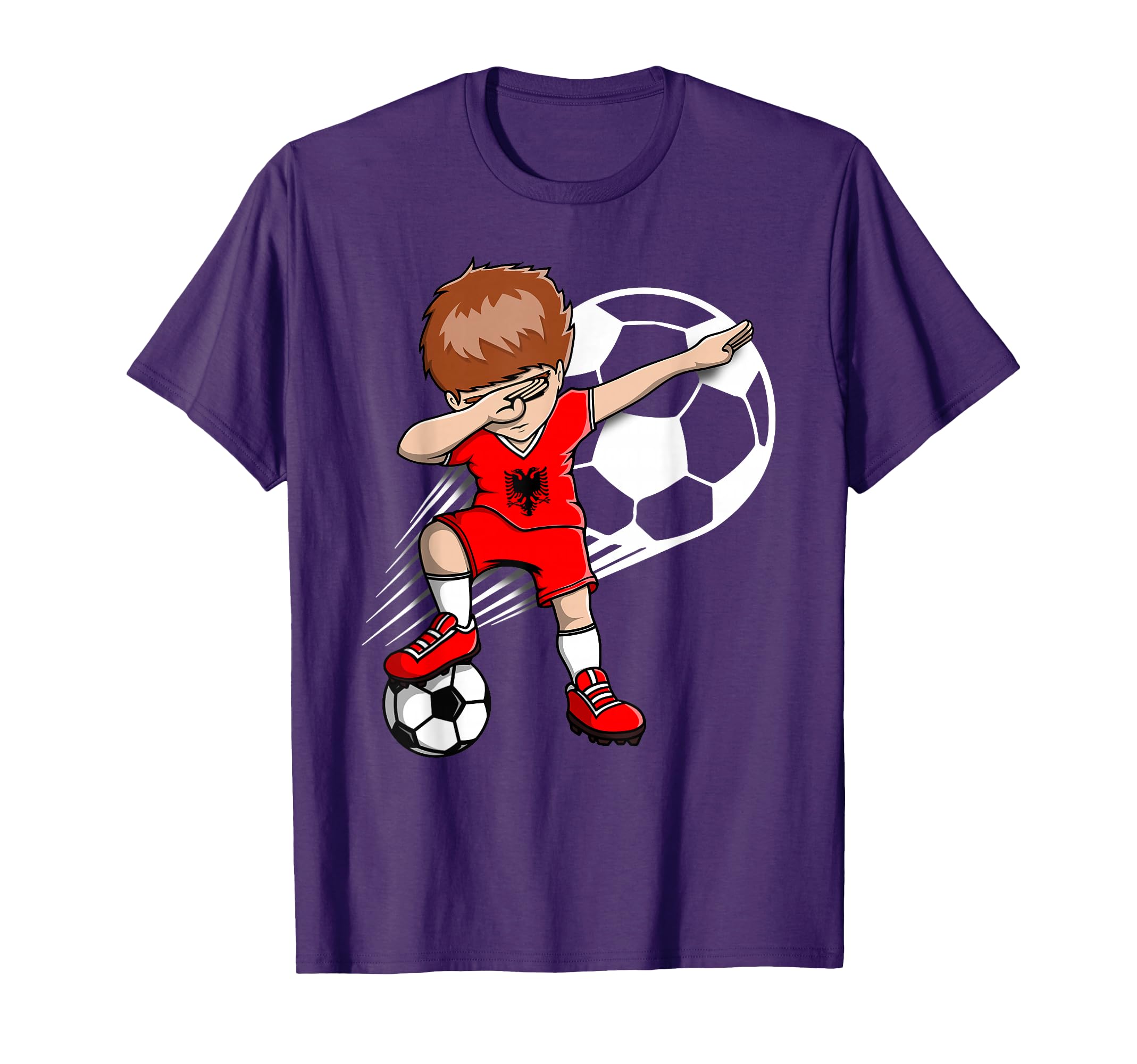Dabbing Soccer Albania Jersey Albanian T-Shirt - Unique Graphic Unisex