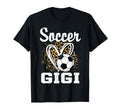 Soccer Gigi Leopard Heart Grandma Matching T-Shirt - Trendy Graphic Unisex