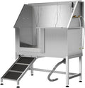50" Stainless Steel Professional Dog Washing Station - Pet Bathing Tub w/Non-Slip Ramps | Slip-Resistant Floor Grate | for Large/Medium/Small Dogs