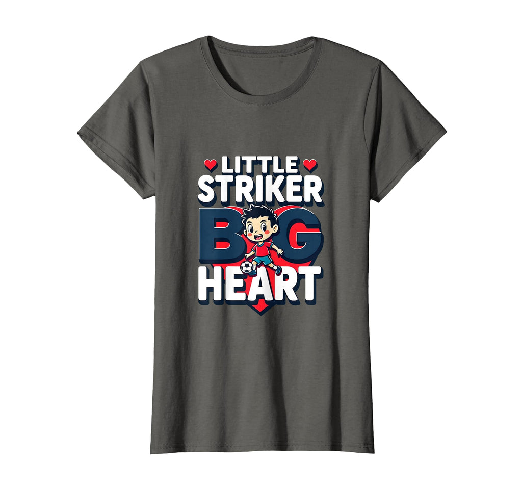 Little Striker Big Heart Soccer T-Shirt - Minimalist Print Unisex