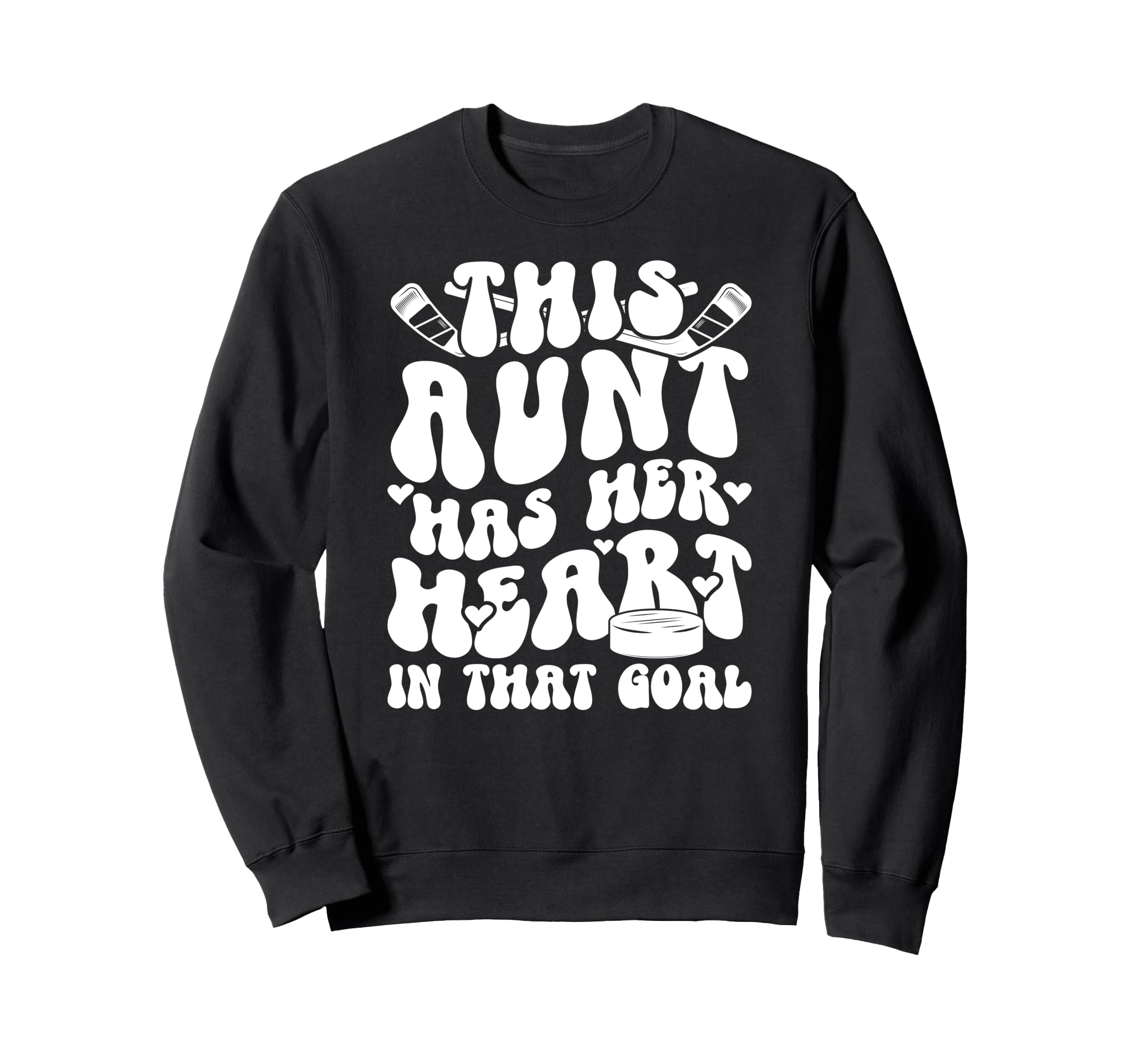 Groovy Hockey Goalie Aunt Hockey Sweatshirt - Graphic Print Men Women